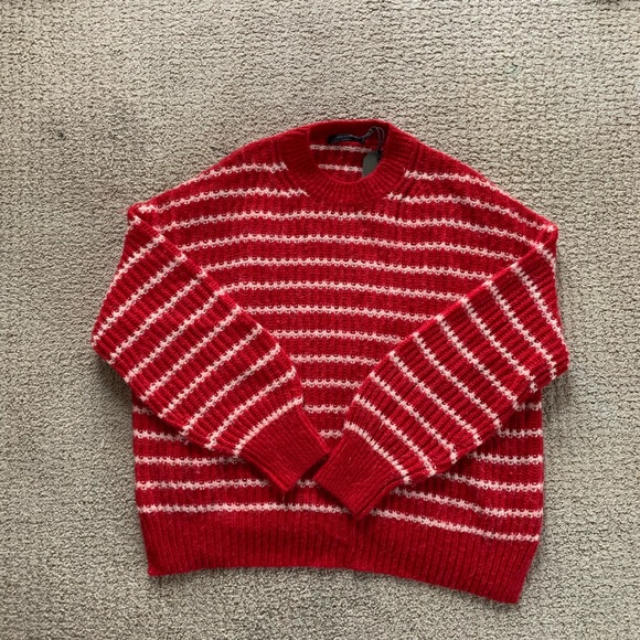 Allsaints Renne red/peach stripe sweater/jumper— brand new with tags! - Picture 3 of 7
